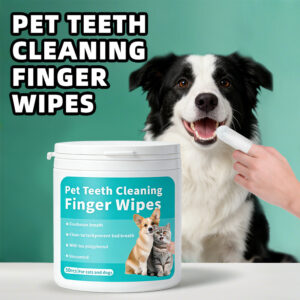 pet teeth cleaning finger wipes for dogs & cats, 50 count oral care wipes
