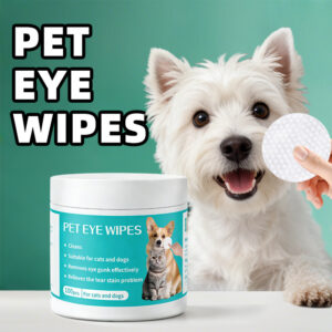 hypoallergenic dog cat eye wipes, no rinse tear stain cleaner for sensitive eyes (100 packs)