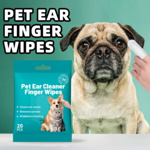 serui pet ear cleaning finger wipes (20pcs/bag) disposable ear care wipes for dogs & cats, gentle odor & wax remover, oem/odm wholesale