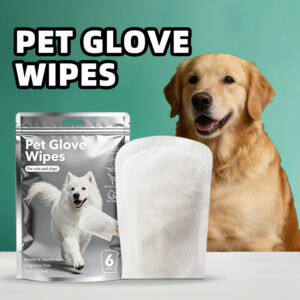 serui spa pet glove wipes (6 pcs/bag, 60gsm thick) disposable no rinse cleaning gloves for dogs & cats, dual sided moisturizing & deodorizing pet wipes